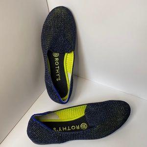 Rothy’s Size 7 Blue and Green Metallic Loafers